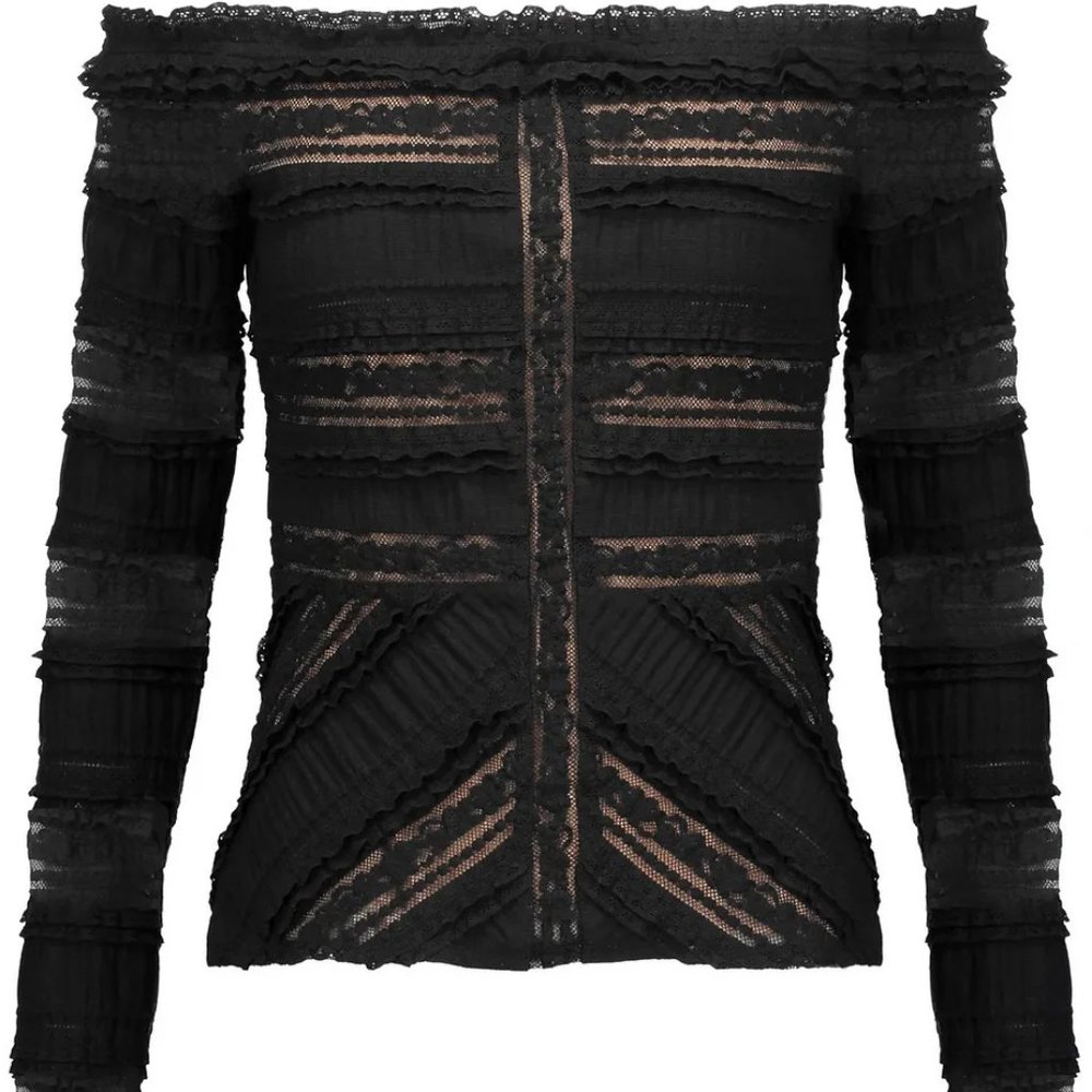 Cinq a Sept off shoulder lace top - Picture 8 of 8